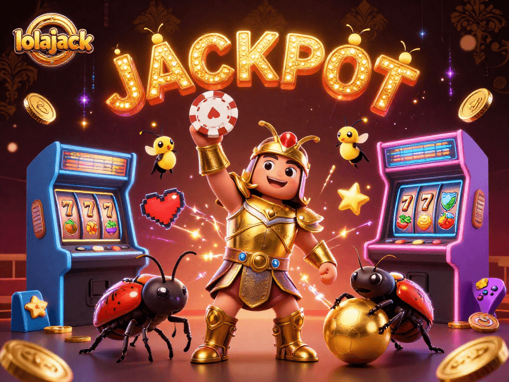 Engage with lolajack and win big with this stunning 3D casino illustration.