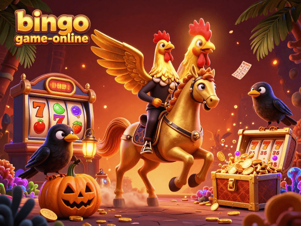 Engage with thrilling bingo-game-online action featuring a golden rooster and casino elements.