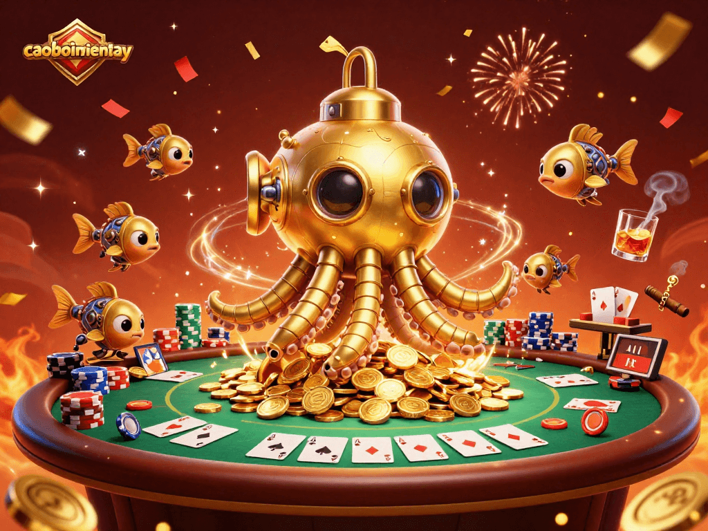 Engage with caoboimientay by exploring the thrilling poker scene with golden treasures and captivating characters.