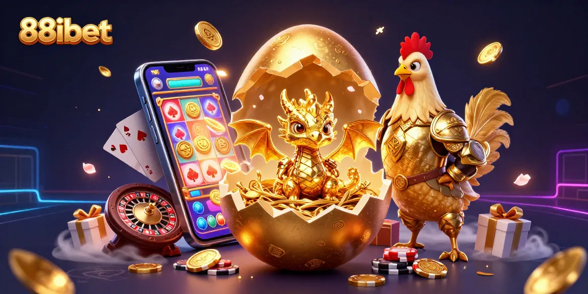 Engage with thrilling moments at 88ibet, featuring a golden dragon amidst vibrant casino elements.