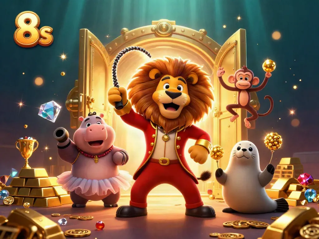 Join the thrilling world of 8s casino games with dazzling characters and treasures!