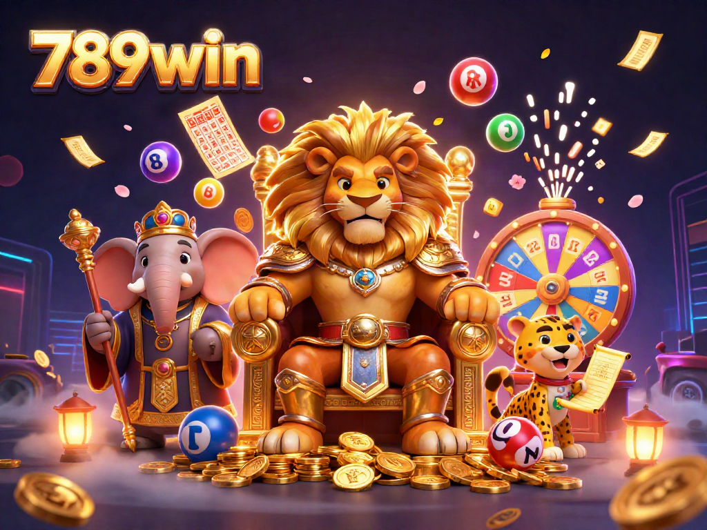 Experience the excitement of winning at 789win with vibrant lottery elements and dynamic characters.