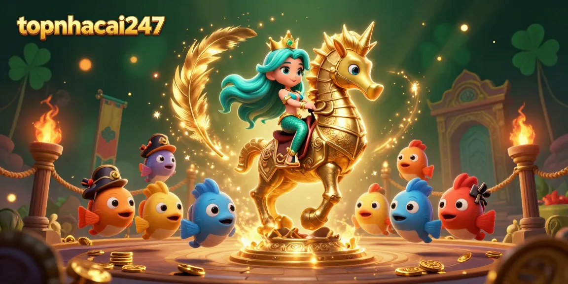 Engage in thrilling gameplay at topnhacai247, featuring vibrant characters in a dynamic casino scene.