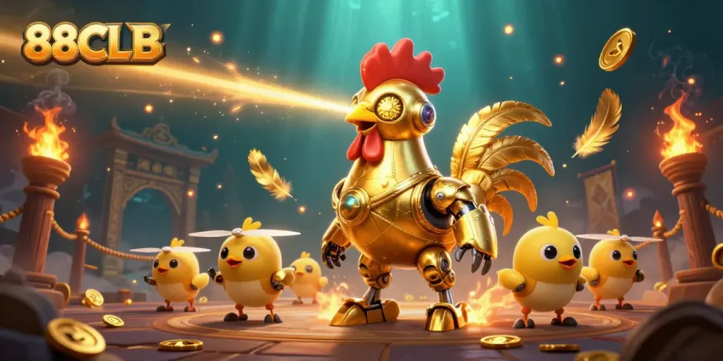 Engage with thrilling games at 88CLB featuring a vibrant casino scene full of excitement and action.
