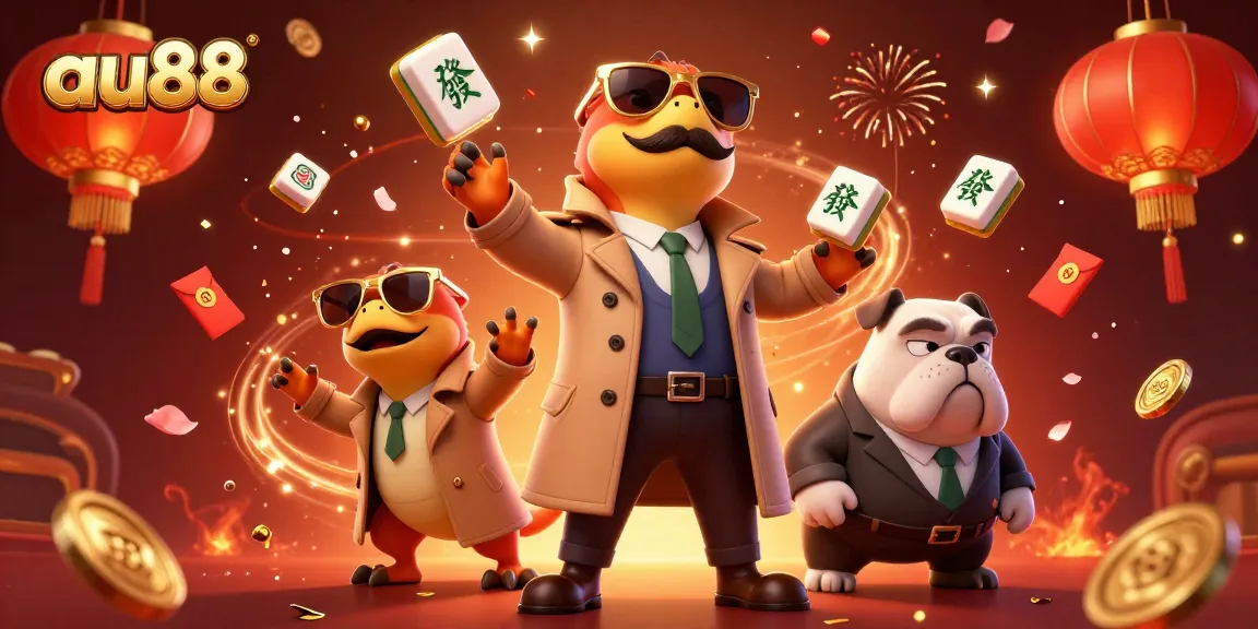 Experience the excitement of au88 as cartoon raptors try to enter a VIP casino lounge amidst vibrant casino elements.