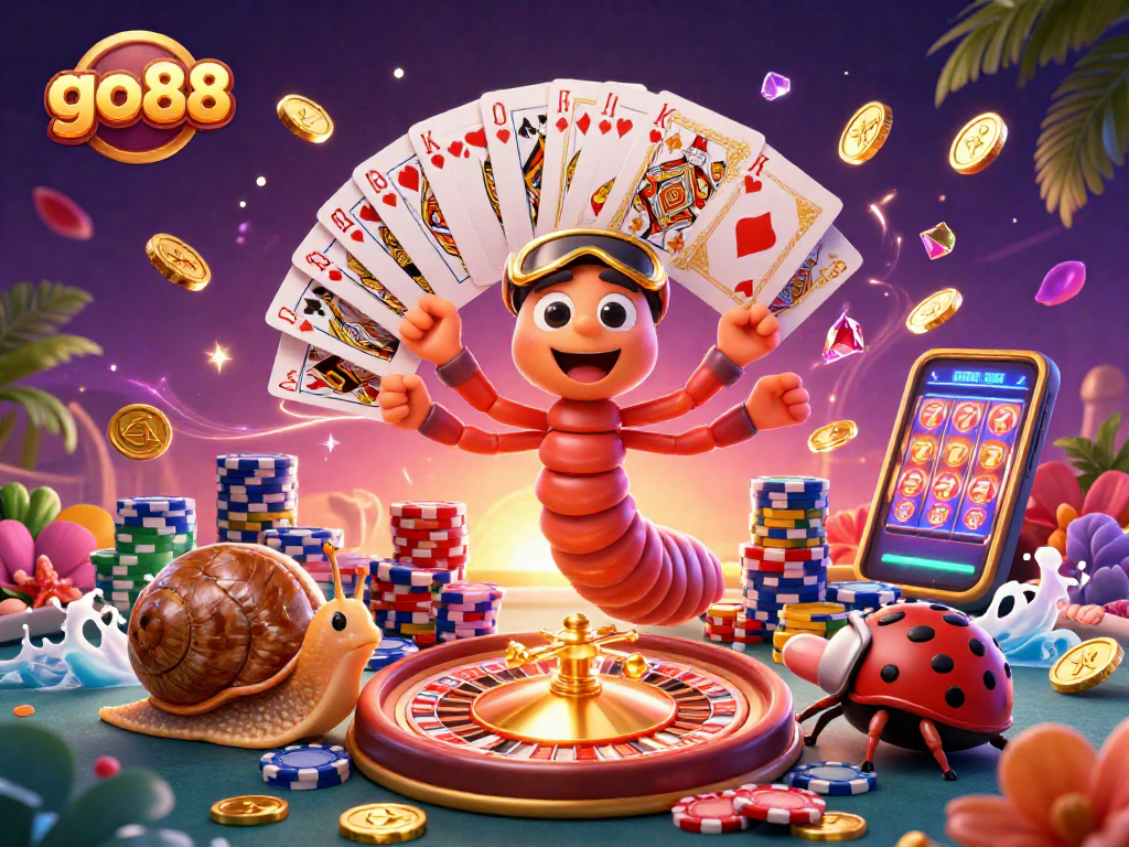 Experience go88's thrilling casino excitement with colorful characters and dynamic gaming elements.