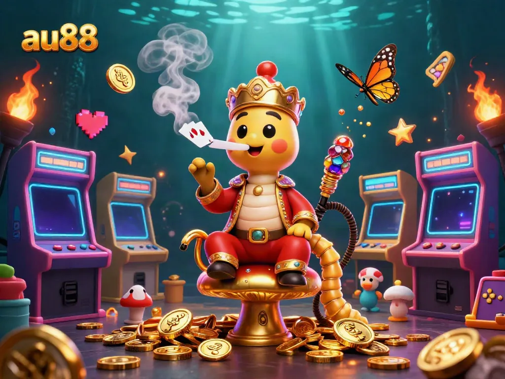 Experience thrilling gaming at au88 with a vibrant 3D casino scene packed with colorful elements.