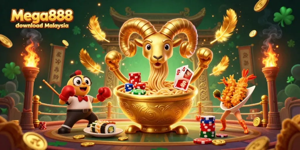 Experience captivating excitement with Mega888 download Malaysia featuring vibrant casino characters.
