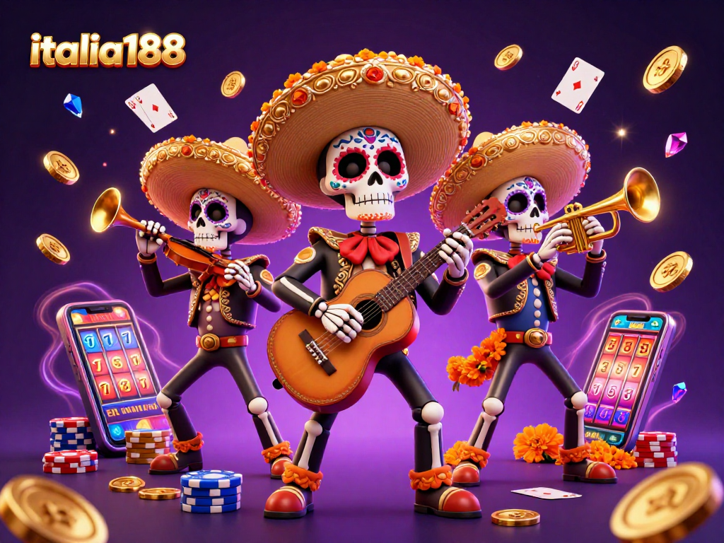 Memenangkan jackpot di italia188 dengan karakter mariachi dan elemen kasino yang menarik.