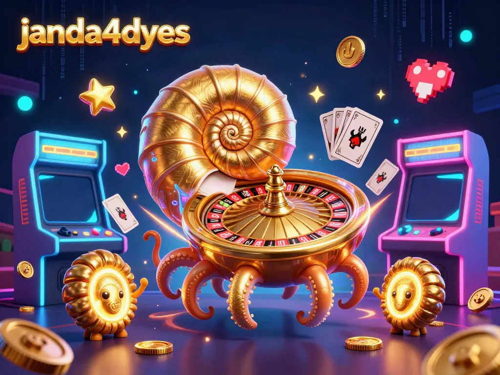Taruhan menarik dari janda4dyes dengan nautilus dan mesin arcade bersinar dalam momen kemenangan.