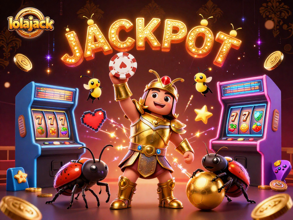 Engage with lolajack and win big with this stunning 3D casino illustration.