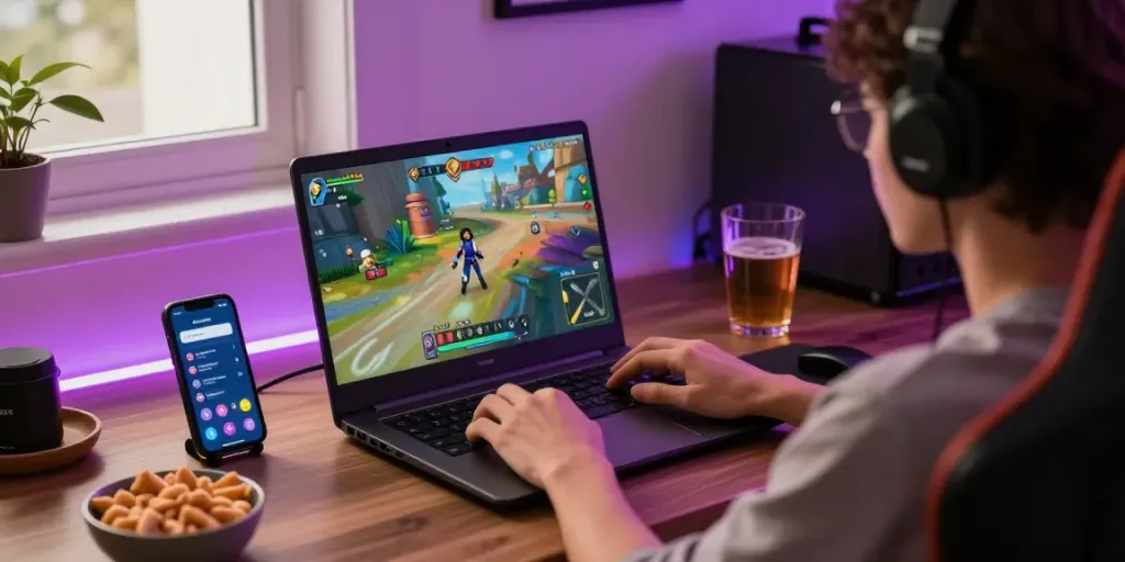 Pengguna bermain game online di DIANA4D dengan tampilan modern dan nyaman.