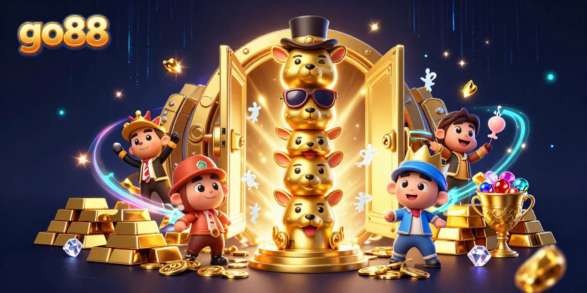 Experience the excitement of go88 with a vibrant 3D rendering showcasing colorful casino elements.