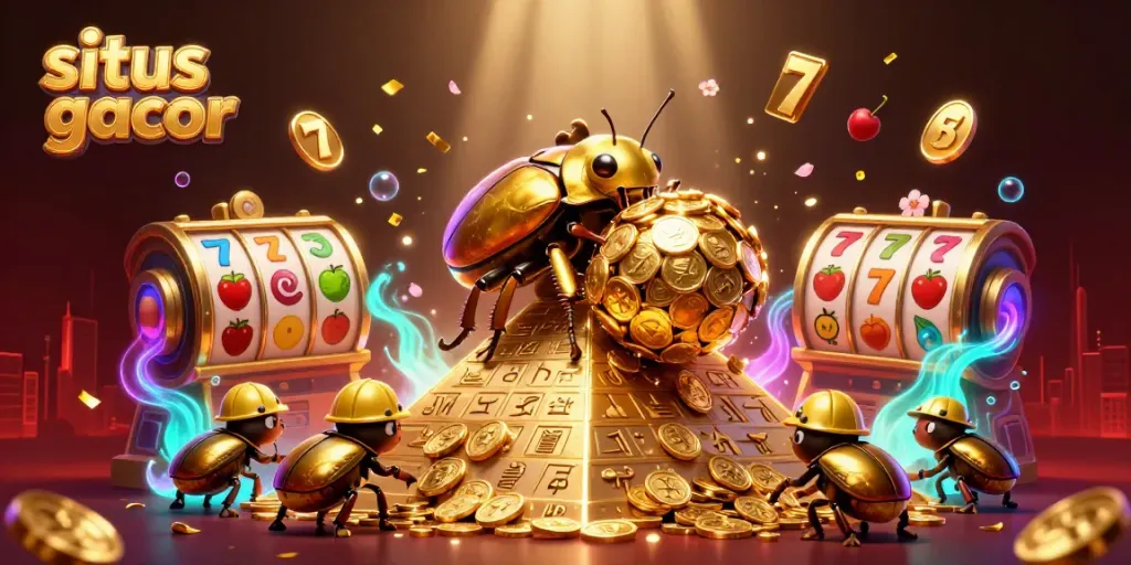 Gambarkan situs slot gacor dengan karakter unik dan elemen menarik dalam ilustrasi 3D yang memukau.