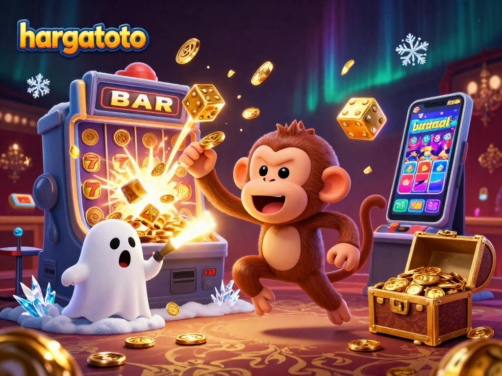 Experience thrilling wins at hargatoto with a lively casino scene filled with golden treasures and excitement.