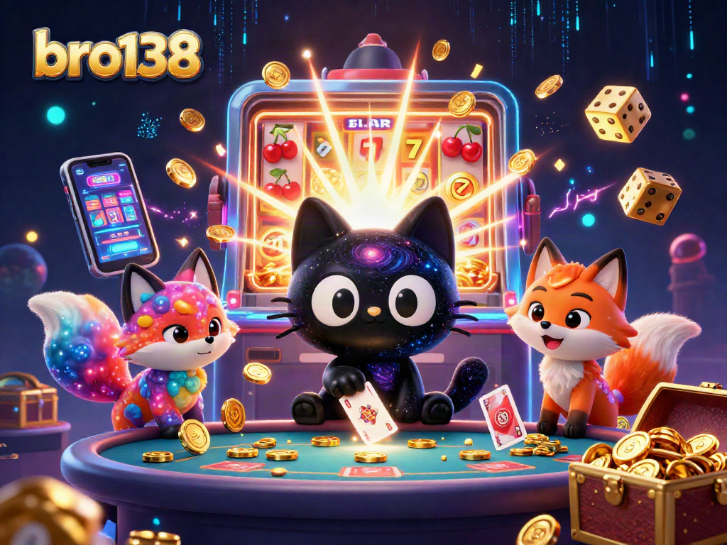 Experience exciting wins with bro138 at a dynamic cosmic casino featuring vibrant characters and dazzling games.