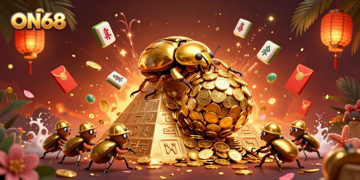 Place bets on ON68 using immersive 3D graphics depicting a vibrant casino scene.