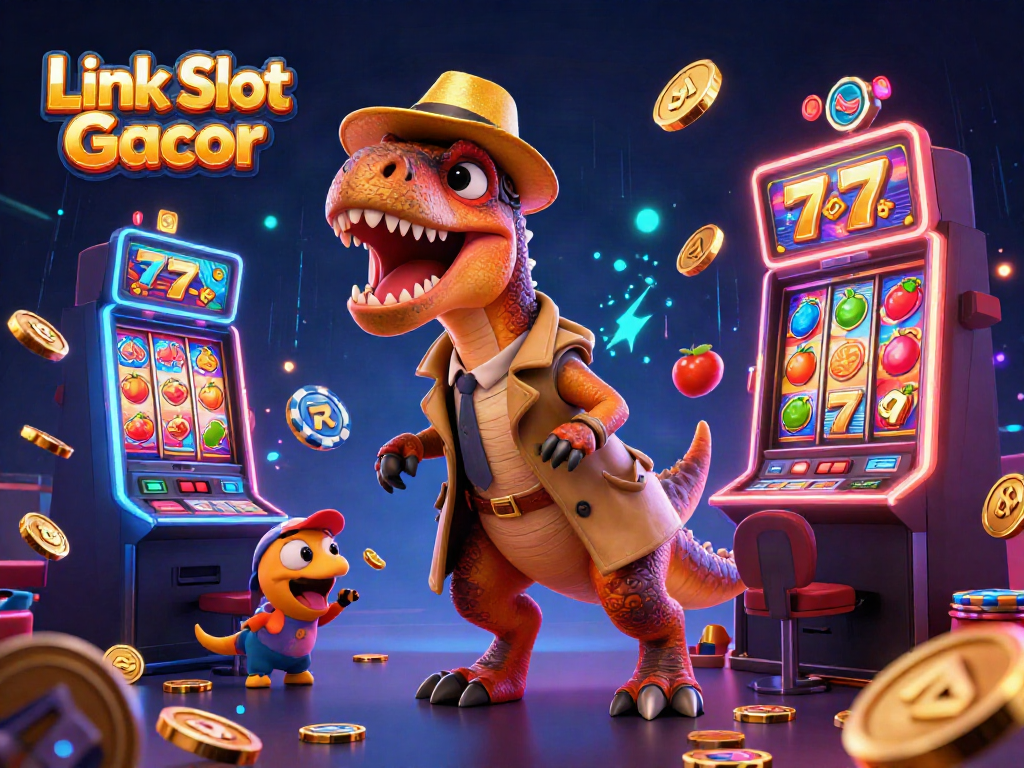 Engage with Link Slot Gacor, where a velociraptor card counter tests his luck at the slots.