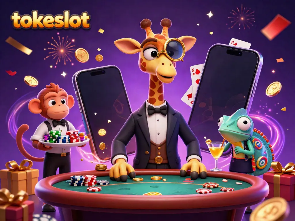 Experience the vibrant world of tokeslot with animated characters and dynamic casino elements.