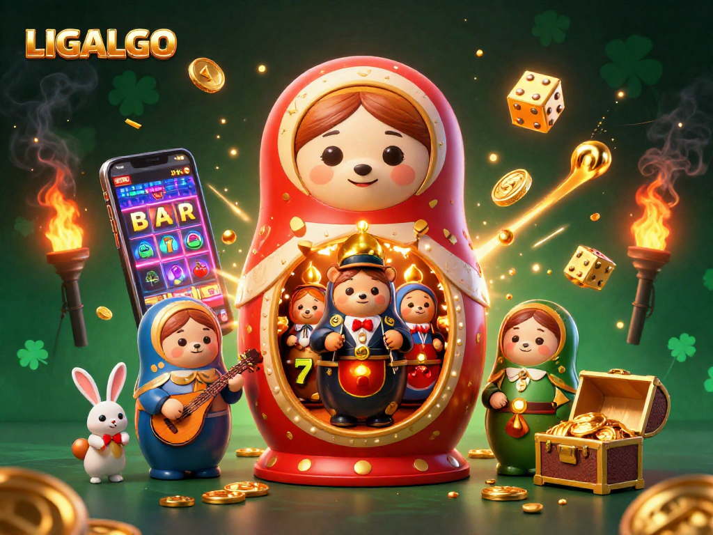 LIGALGO's 3D casino scene showcases vibrant characters, slot machines, and engaging gameplay.