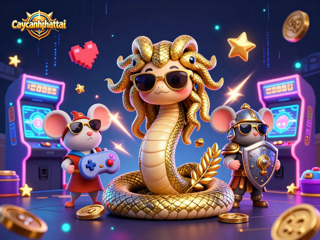 Engage with the exciting caycanhphattai slots featuring Medusa and vibrant arcade machines.