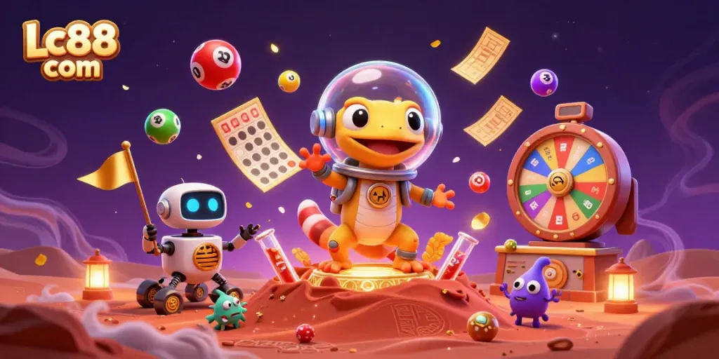 Join the Martian gecko in a thrilling casino adventure at Lc88 com with vibrant lottery excitement.