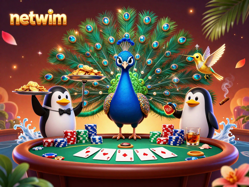 Experience dynamic gameplay at netwim with vibrant casino characters and rich poker elements.