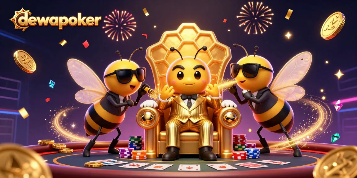 Win at Dewapoker with thrilling casino games, vibrant chips, and dynamic character action.