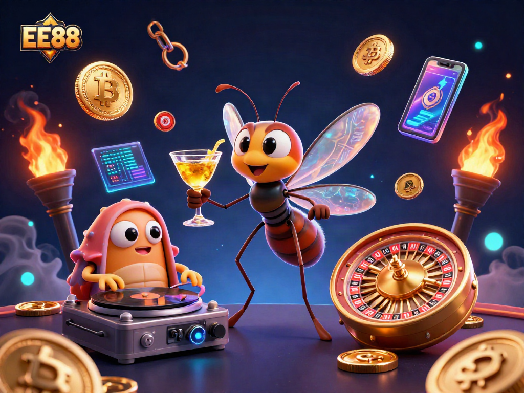 Experience the thrill of EE88 Casino's vibrant betting scene with dynamic crypto elements.