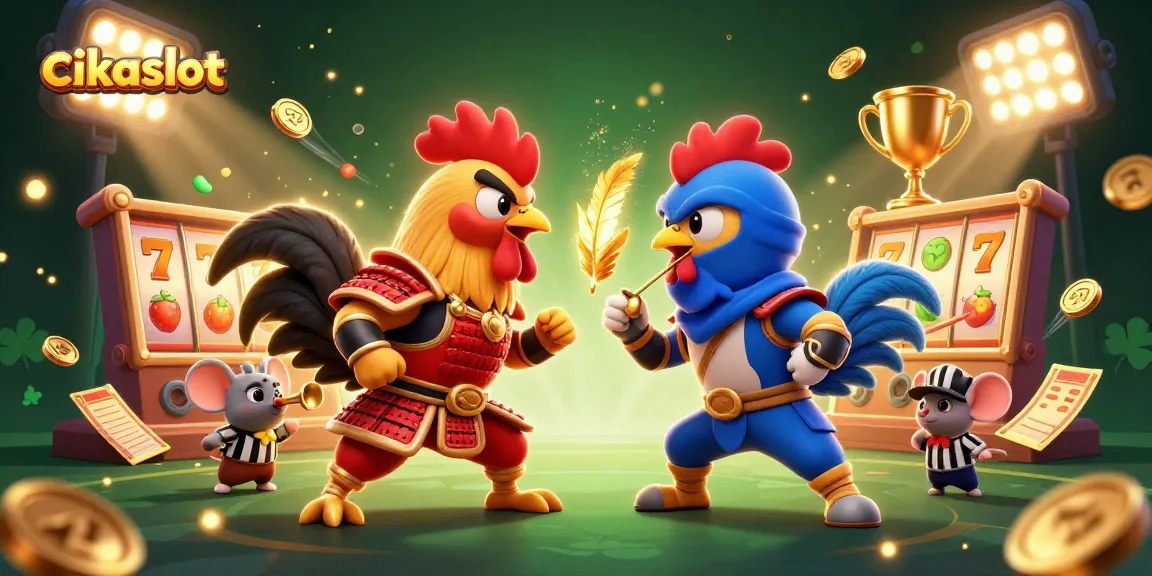 Cikaslot invites players to engage with thrilling slot games in an exciting 3D casino scene.