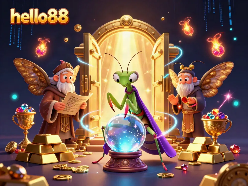 Engage in thrilling adventures at hello88 with a mystical casino scene featuring characters and treasures.