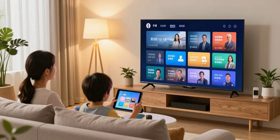 Family enjoying immersive streaming experience on https://rbtv.io in a cozy living room.