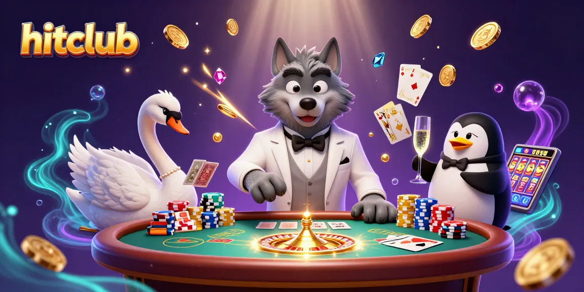 Hitclub offers exciting casino action with a debonair wolf, swan dealer, and penguin sommelier.