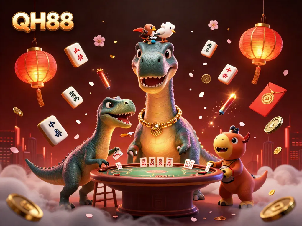 QH88 players enjoy a vibrant casino scene with animated characters and dynamic game elements.