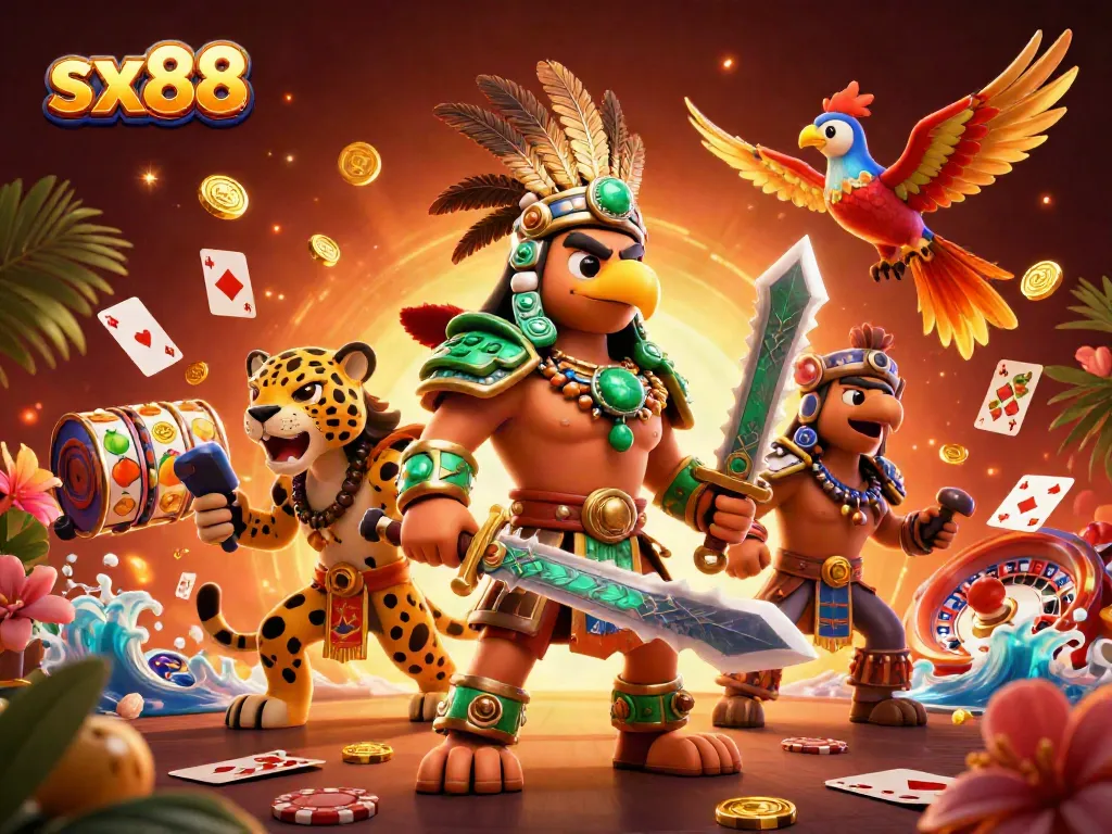 Experience the excitement of sx88 with vibrant characters and dynamic casino elements.