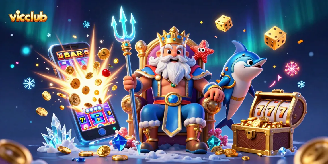 Experience fun and excitement with the vicclub casino featuring Neptune and vibrant slot machines.