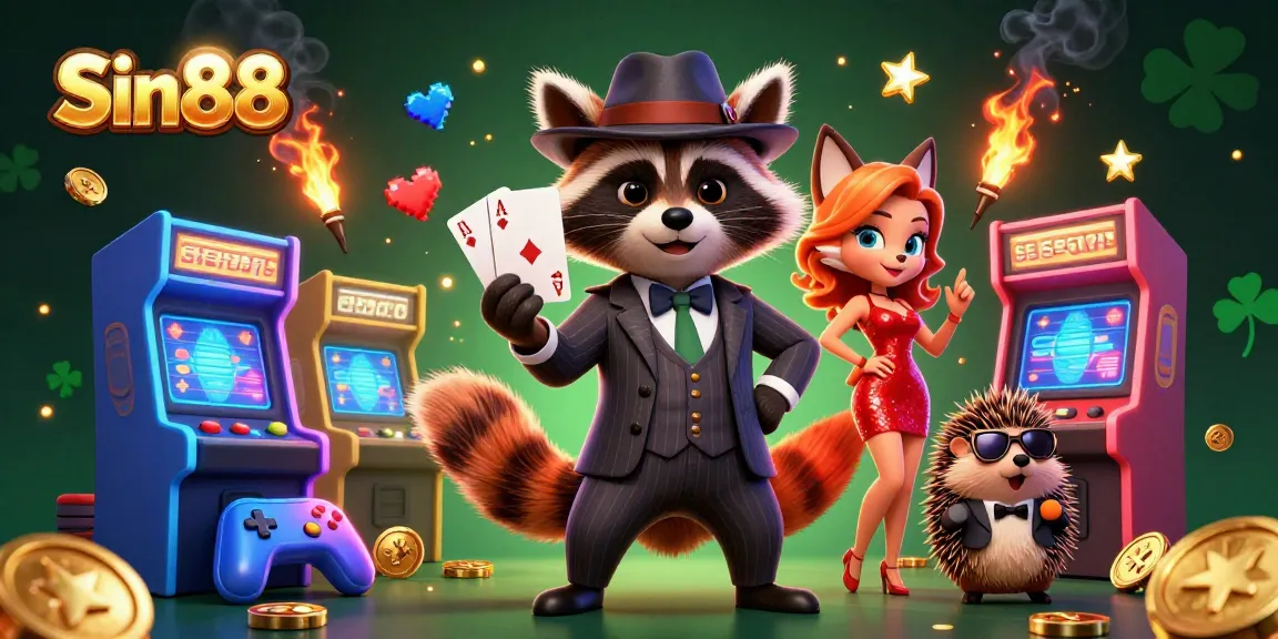 Sin88 elevates your game experience with vibrant characters in a lively casino scene.