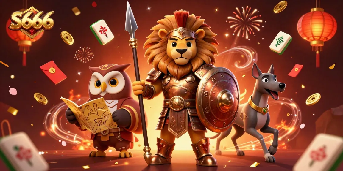 S666 illustrates a captivating casino scene with engaging characters and festive gambling elements.