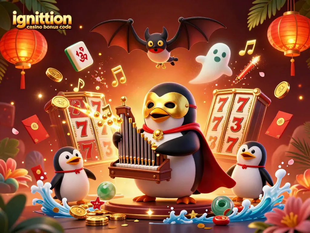 Experience thrilling wins with the ignition casino bonus code in this festive casino scene.