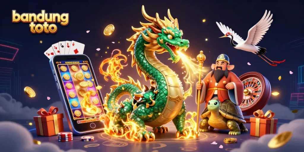 Experience the excitement of bandung toto with our vibrant 3D gaming illustration showcasing dynamic elements.