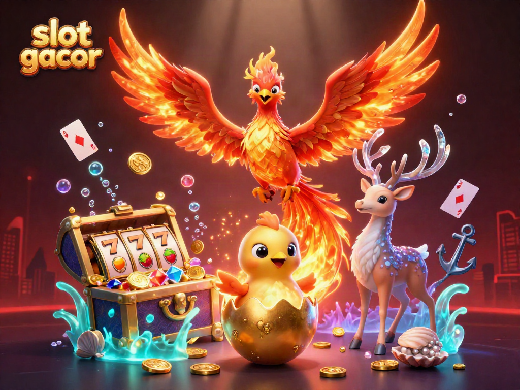 Engage in slot gacor thrills with magical phoenixes and vibrant casino elements!