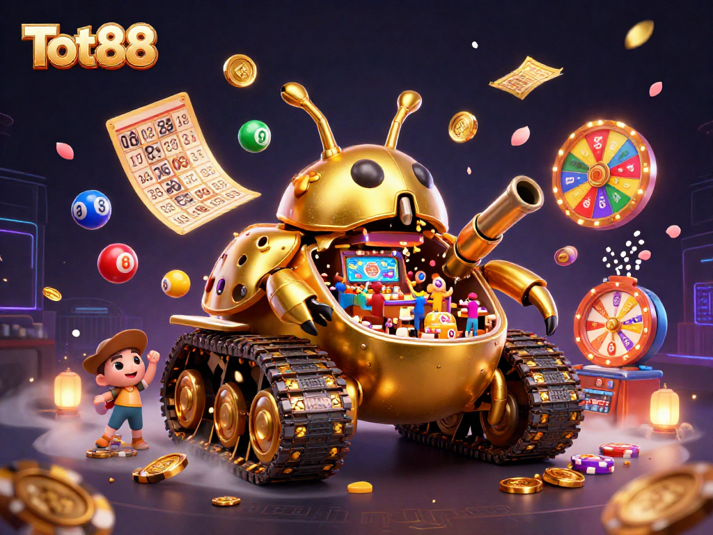 Experience vibrant gaming excitement with Tot88's ultra-detailed miniature casino scene.