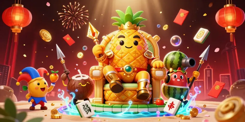 Engage with LGOLUX in a vibrant, detailed digital casino scene with characters and festive elements.