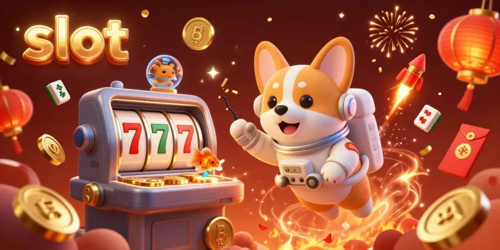 Menangkan slot dengan astronot corgi, hamster, dan ikan mas di kasino luar angkasa.
