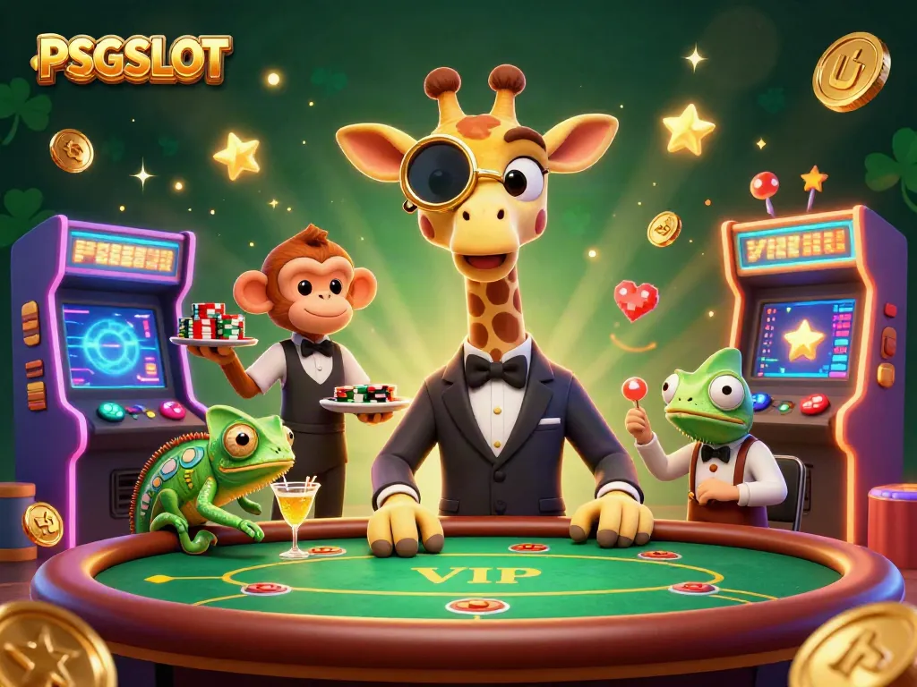 Putar jackpot besar di PSGSLOT bersama dengan karakter animasi yang menarik dan elemen kasino yang memukau.