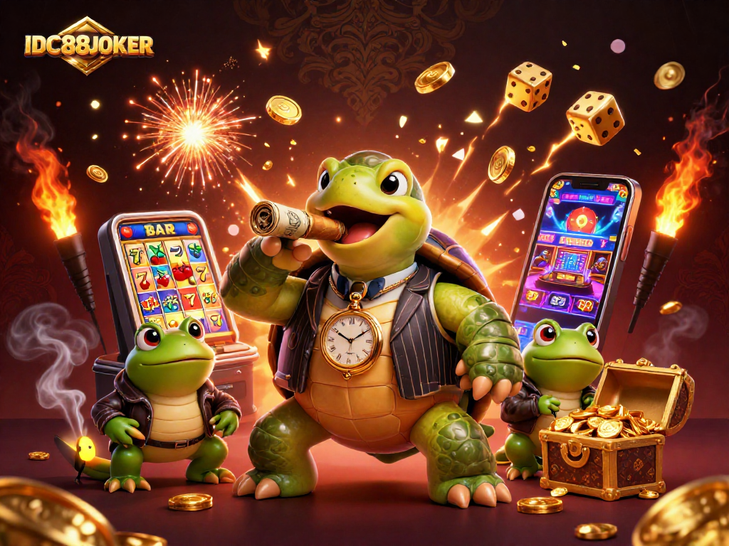Experience the thrill of gambling at IDC88JOKER with vibrant characters and exciting game visuals.