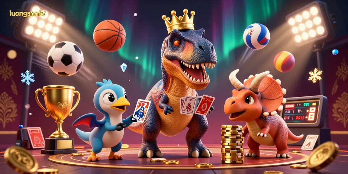 Experience thrilling gameplay with luongsontv in a vibrant 3D gambling scene featuring fun characters and dynamic sports elements.