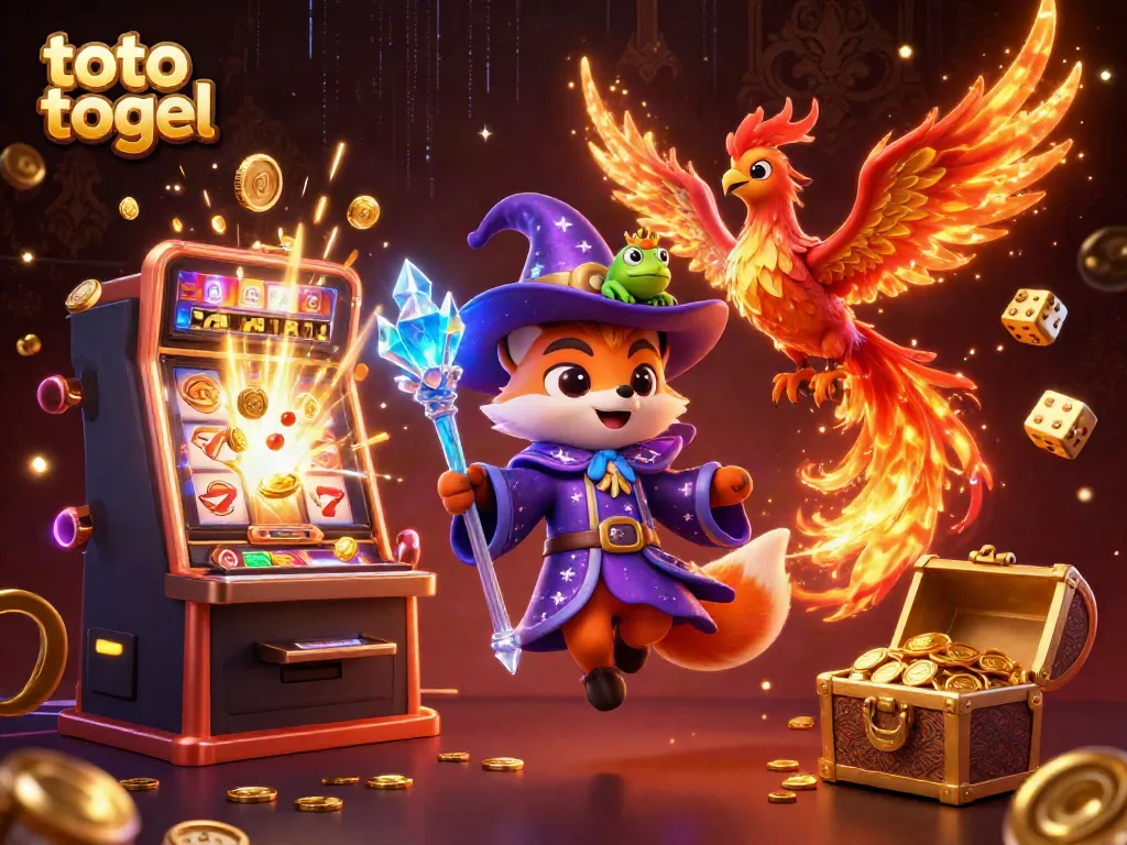 Engage with the vibrant toto togel casino scene featuring dynamic characters and immersive gaming elements.