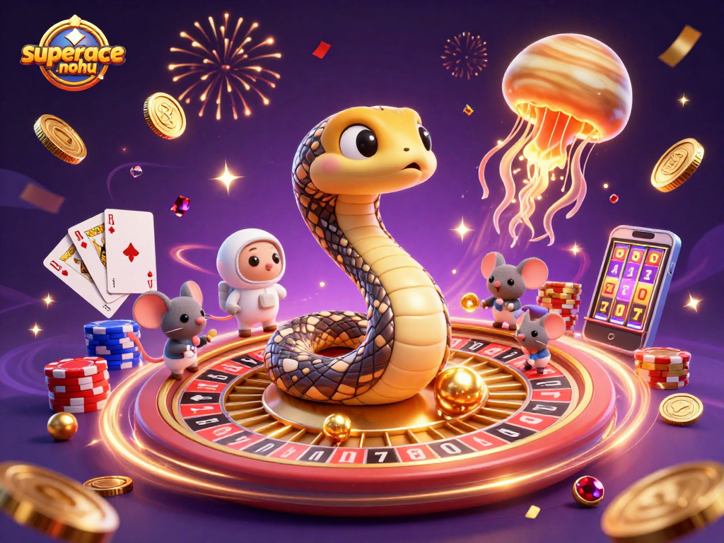 Spin the reels of superace-nohu as you watch the cosmic dealer guide tiny mice gamblers!
