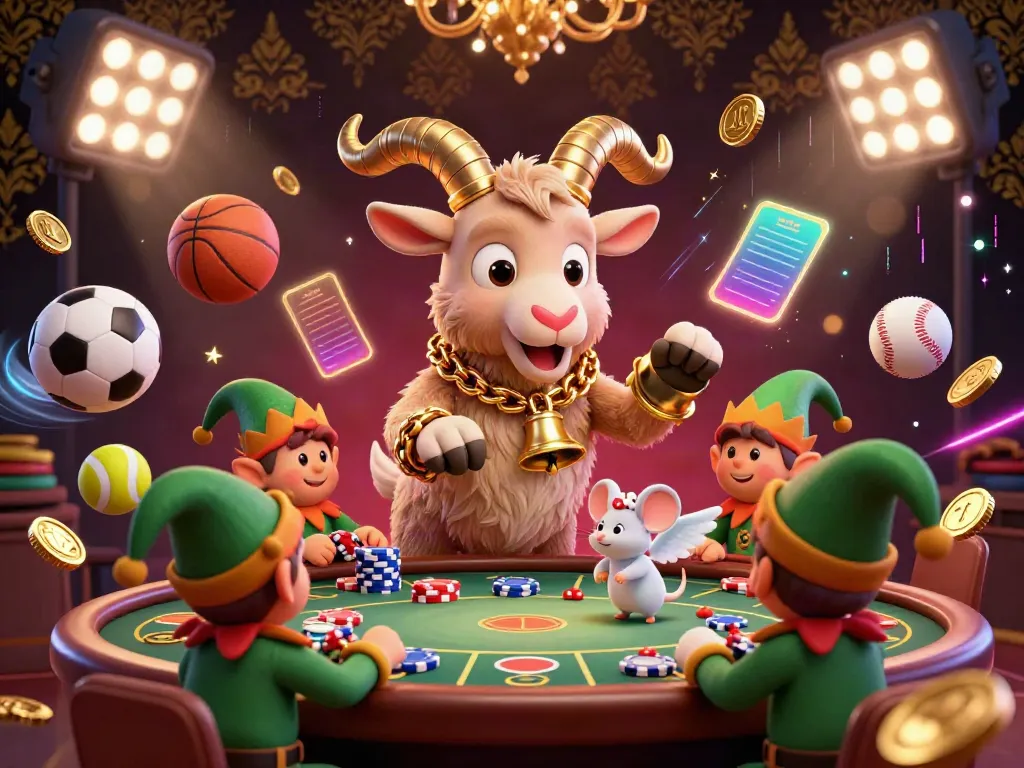 Experience the vibrant atmosphere of S666 casino featuring Krampus, angel mouse, and elf gremlins amidst lively gaming action.